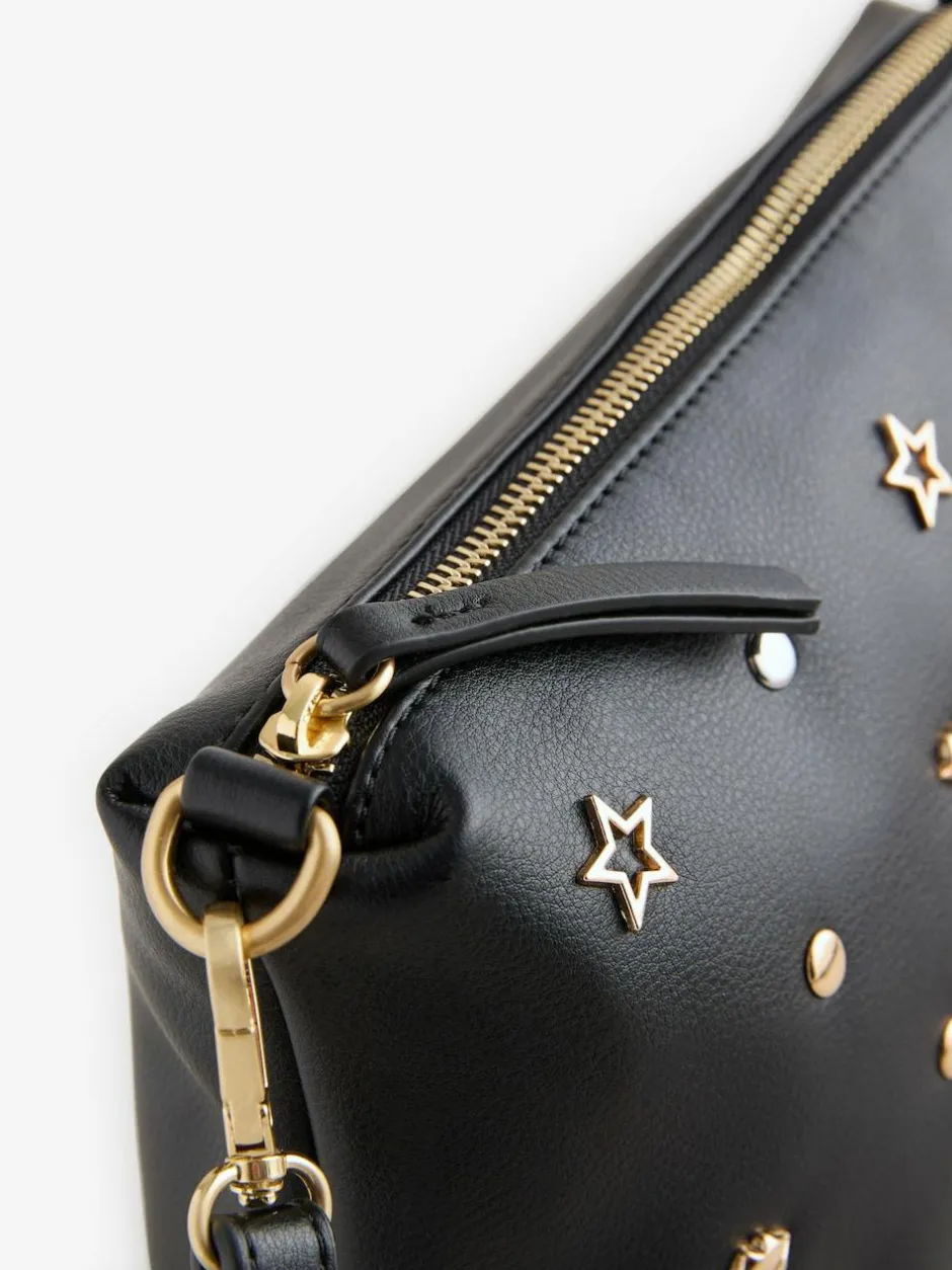 Rockett St George Black Icon Stud Cross-Body Bag