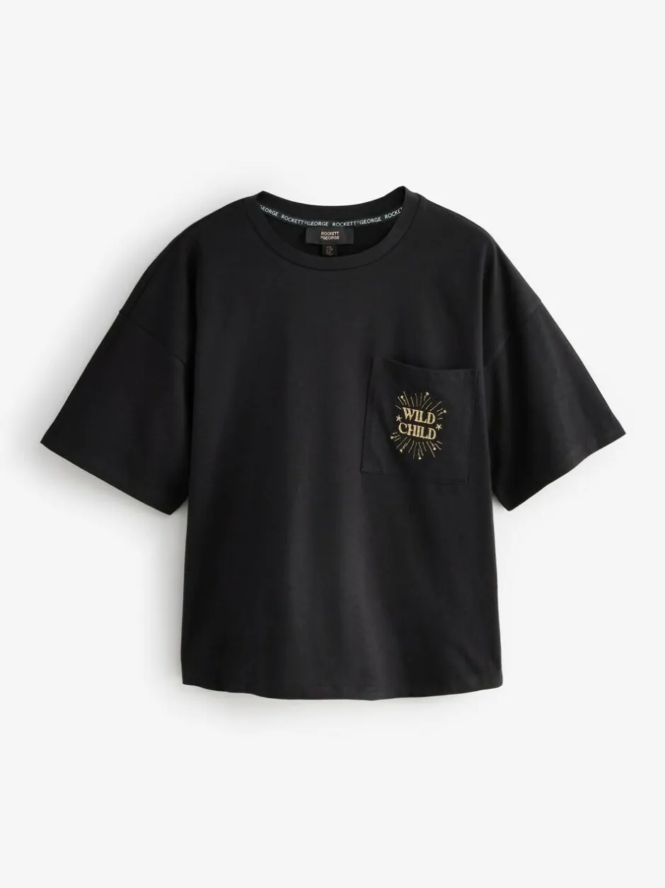 Rockett St George Black T-Shirt Short Pyjamas Set Outlet