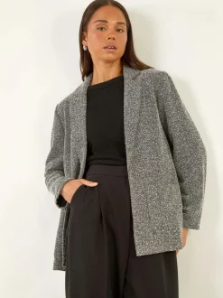 Roman Black Petite Herringbone Pocket Blazer Online