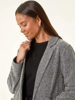 Roman Black Petite Herringbone Pocket Blazer Online