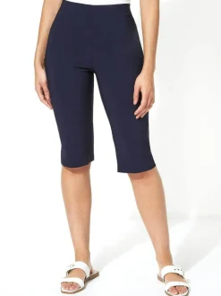 Roman Blue Knee Length Stretch Shorts New