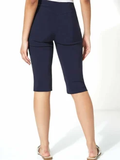 Roman Blue Knee Length Stretch Shorts New