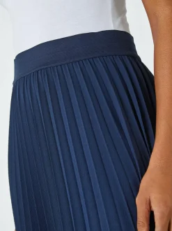 Roman Blue Pleated Maxi Skirt Online