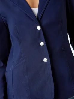 Roman Stretch Button Detail Blazer Blue Discount