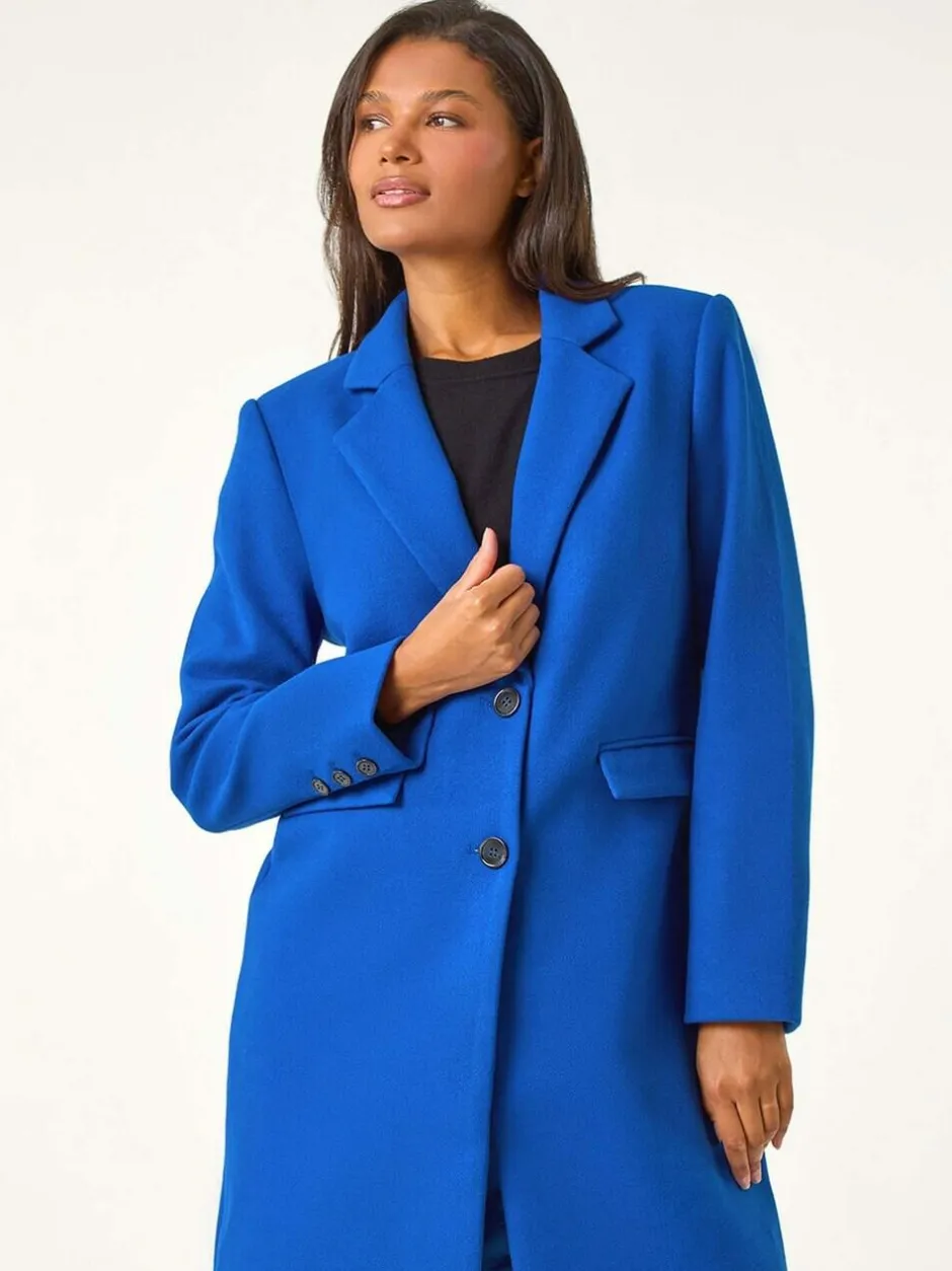 Roman Blue Tailored Single Breasted Coat Clearance