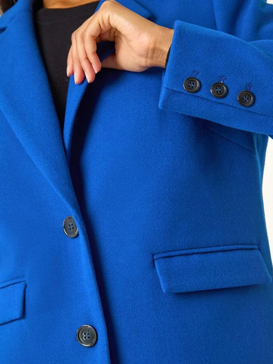 Roman Blue Tailored Single Breasted Coat Clearance