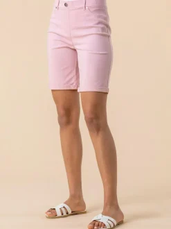 Roman Light Pink Turned Hem Stretch Shorts Sale