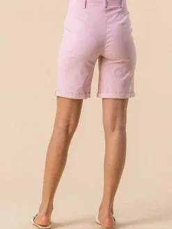Roman Light Pink Turned Hem Stretch Shorts Sale