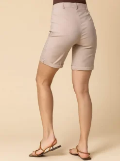 Roman Natural Turned Hem Stretch Shorts Sale