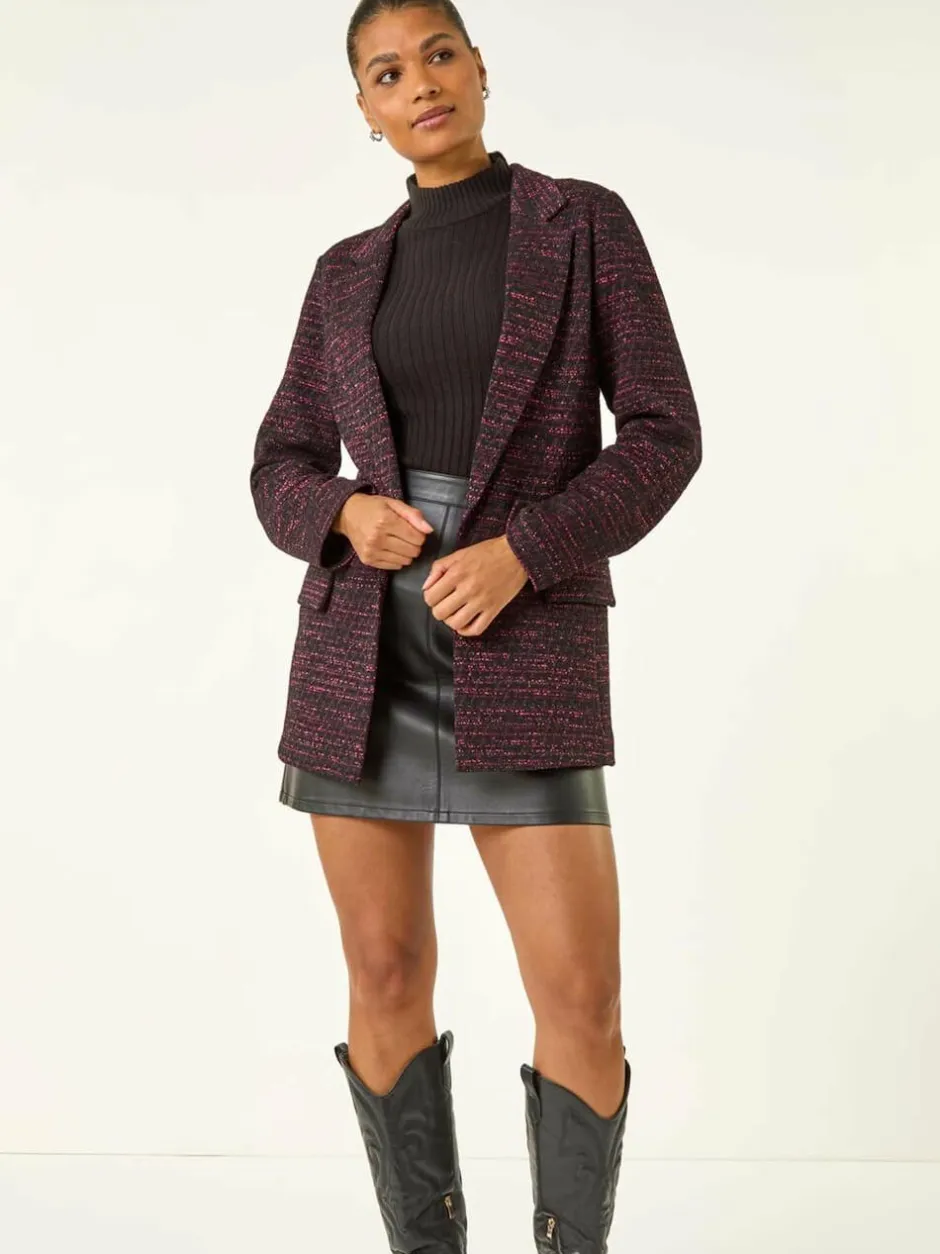 Roman Pink Boucle Jersey Blazer New