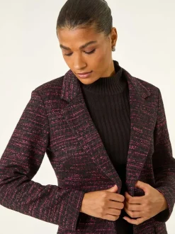 Roman Pink Boucle Jersey Blazer New