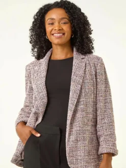Roman Petite Boucle Stretch Blazer Pink Outlet