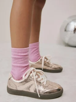 Next Rose Gold Standard Fit (F) Retro Trainers Online