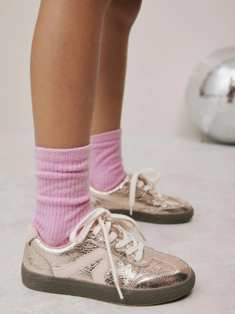 Next Rose Gold Standard Fit (F) Retro Trainers Online