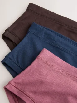 Next High Waist High Leg Ultimate Comfort Cotton Knickers 3 Pack Rose Pink Discount
