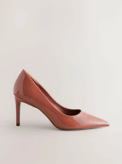 Next Point Toe Mid Heel Court Shoes Rose Pink