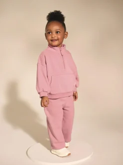 Next Rose Pink Quarter Zip Sweatshirt (3mths-7yrs) Clearance