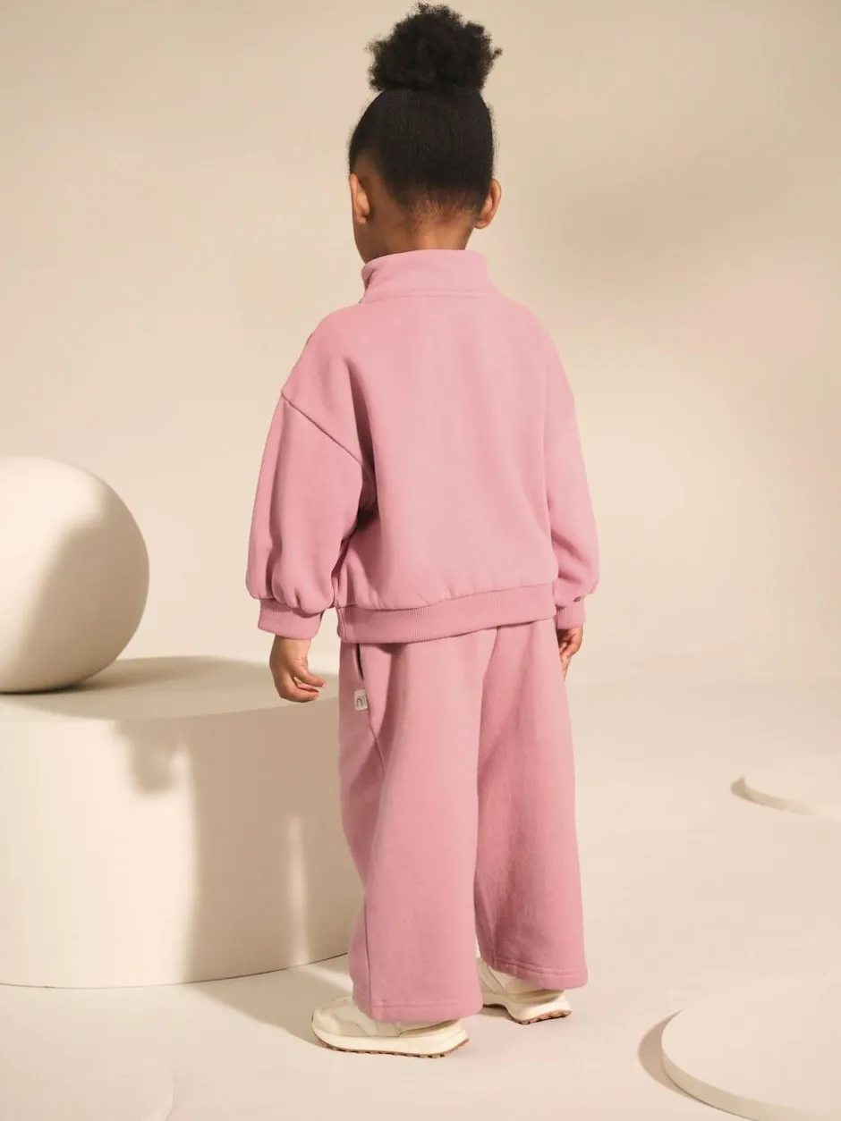 Next Rose Pink Quarter Zip Sweatshirt (3mths-7yrs) Clearance