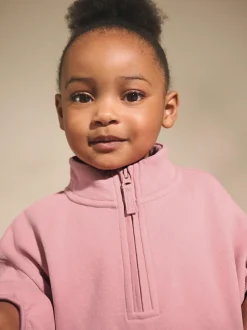 Next Rose Pink Quarter Zip Sweatshirt (3mths-7yrs) Clearance