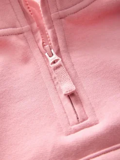 Next Rose Pink Quarter Zip Sweatshirt (3mths-7yrs) Clearance