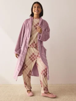 Next Waffle Cosy Robe Rose Pink Hot