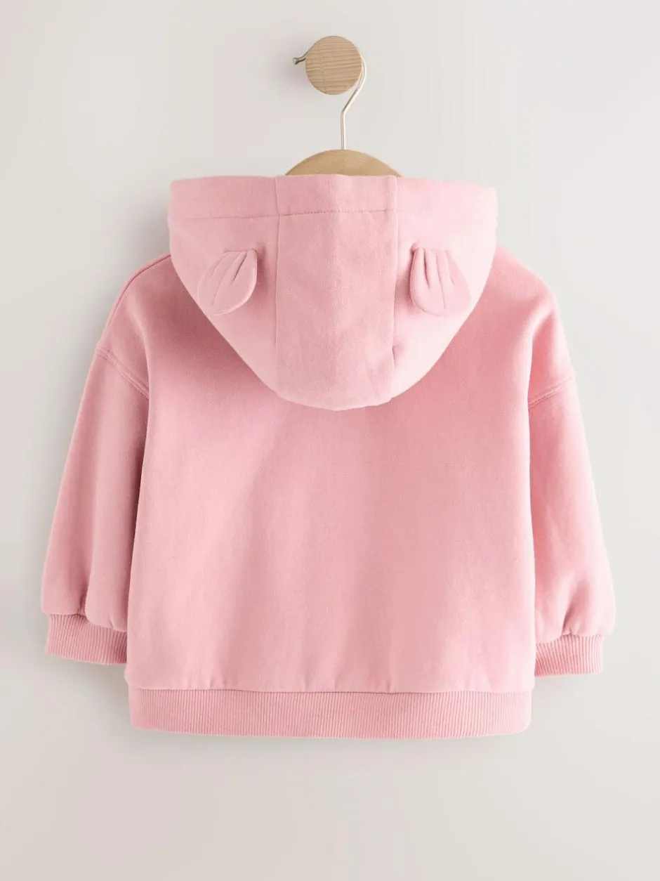 Next Rose Pink Zip Through Hoodie (3mths-7yrs) Clearance