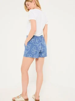 Fat Face Rosie Chambray Blue Printed Shorts Discount
