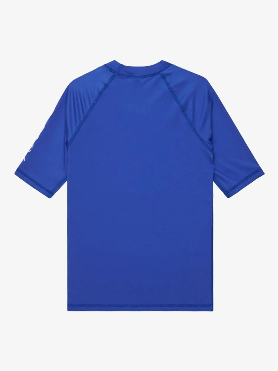 Roxy Girls Wholehearted Short Sleeve Logo Rash Vest Blue Hot