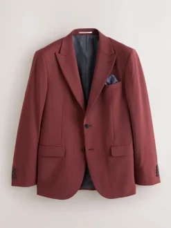 Next Slim Fit Slim Fit Motion Flex Wool Blend Suit Jacket Rust Brown Online