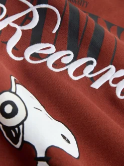 Next Rust Brown Snoopy Licence Graphic Back Print Crew Sweatshirt Best