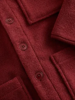 Next Wool Look Fleece Cardigan Rust Brown Best