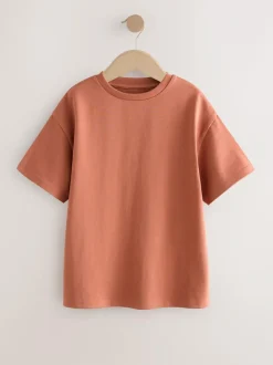 Next Oversized Heavyweight 100% Cotton T-Shirt (3-16yrs) Rust Hot
