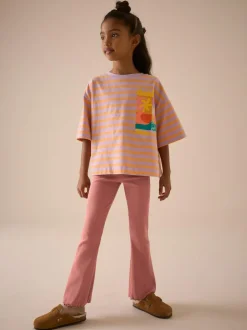 Next Rust Pink 1 Pack Rib Flare Leggings (3-16yrs) Sale