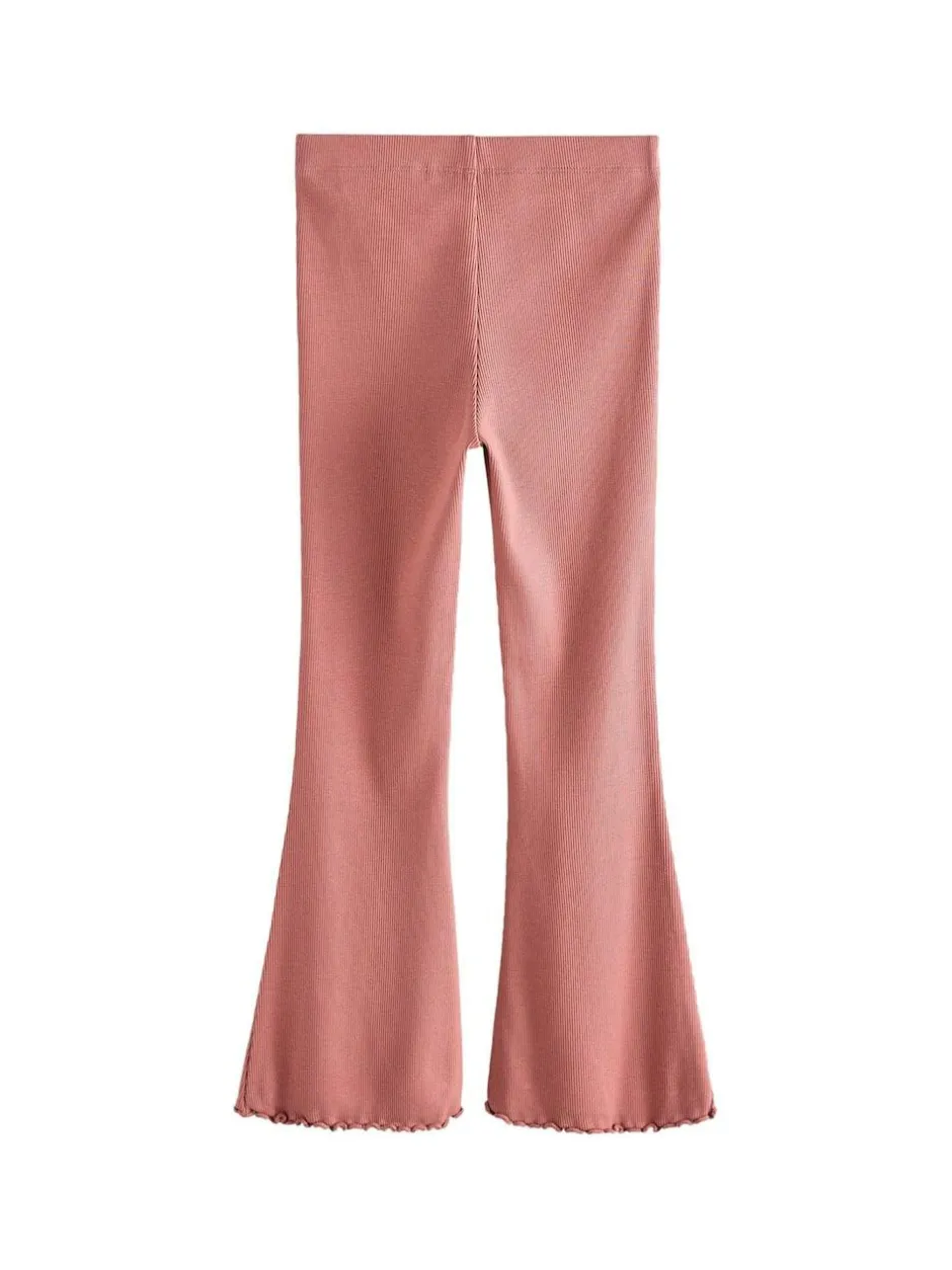Next Rust Pink 1 Pack Rib Flare Leggings (3-16yrs) Sale