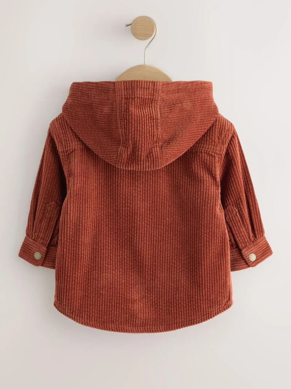 Next Rust Red Hooded Corduroy Overshirt & T-Shirt Set 2 Piece (3mths-7yrs)