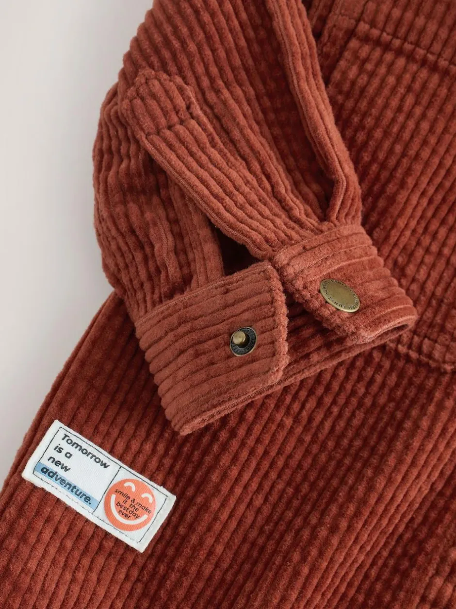 Next Rust Red Hooded Corduroy Overshirt & T-Shirt Set 2 Piece (3mths-7yrs)