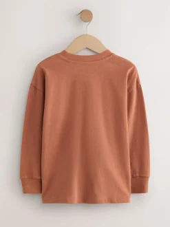 Next Rust Red Regular Fit Long Sleeve Cosy T-Shirt (3-16yrs) Online