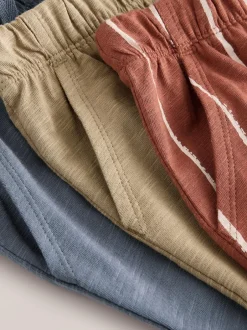Next Stripe Joggers 3 Pack (3mths-7yrs) Rust Stripe Tan Brown And Grey Outlet