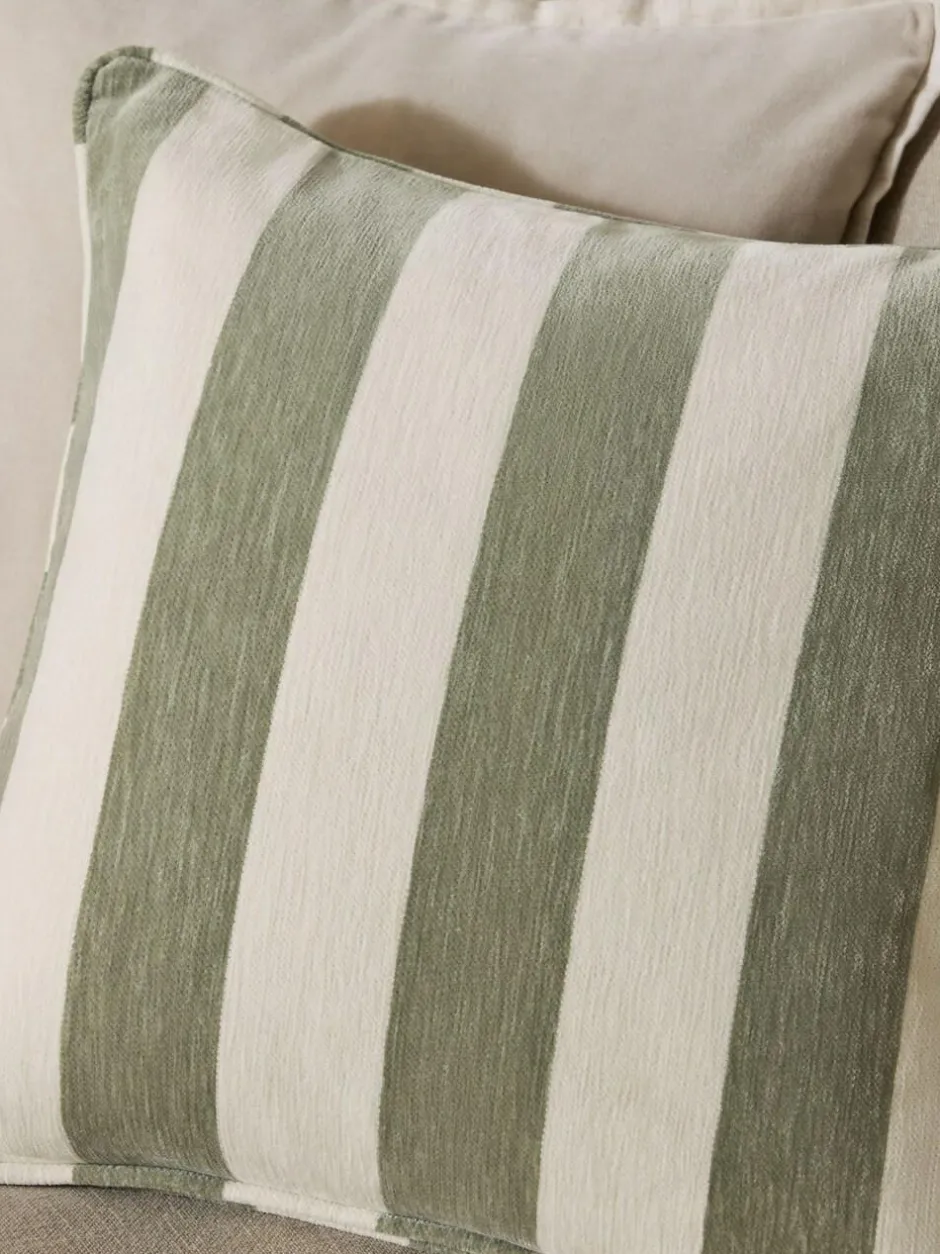 Next 50 x 50cm Chenille Stripe Cushion Sage Green