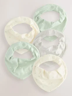 Next Baby Bibs 5 Pack Sage Green New