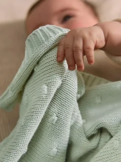 Next Baby Bobble Blanket Sage Green New