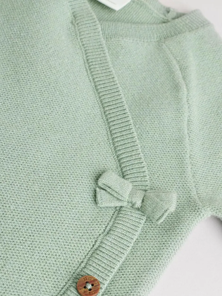 Next Baby Knitted Wrap Jumper and Leggings 2 Piece Set (0mths-2yrs) Sage Green New