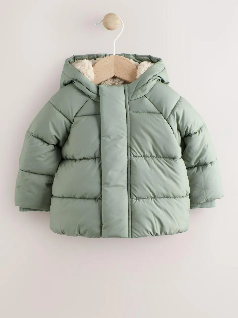 Next Baby Puffer Jacket (0mths-2yrs) Sage Green Clearance