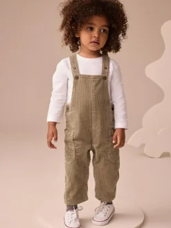 Next Corduroy Dungarees (3mths-7yrs) Sage Green New