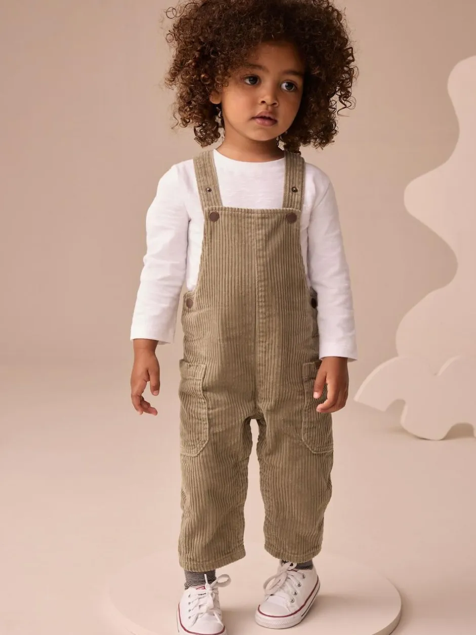 Next Corduroy Dungarees (3mths-7yrs) Sage Green New