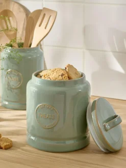 Next Country Badge Treat Storage Jar Sage Green Outlet