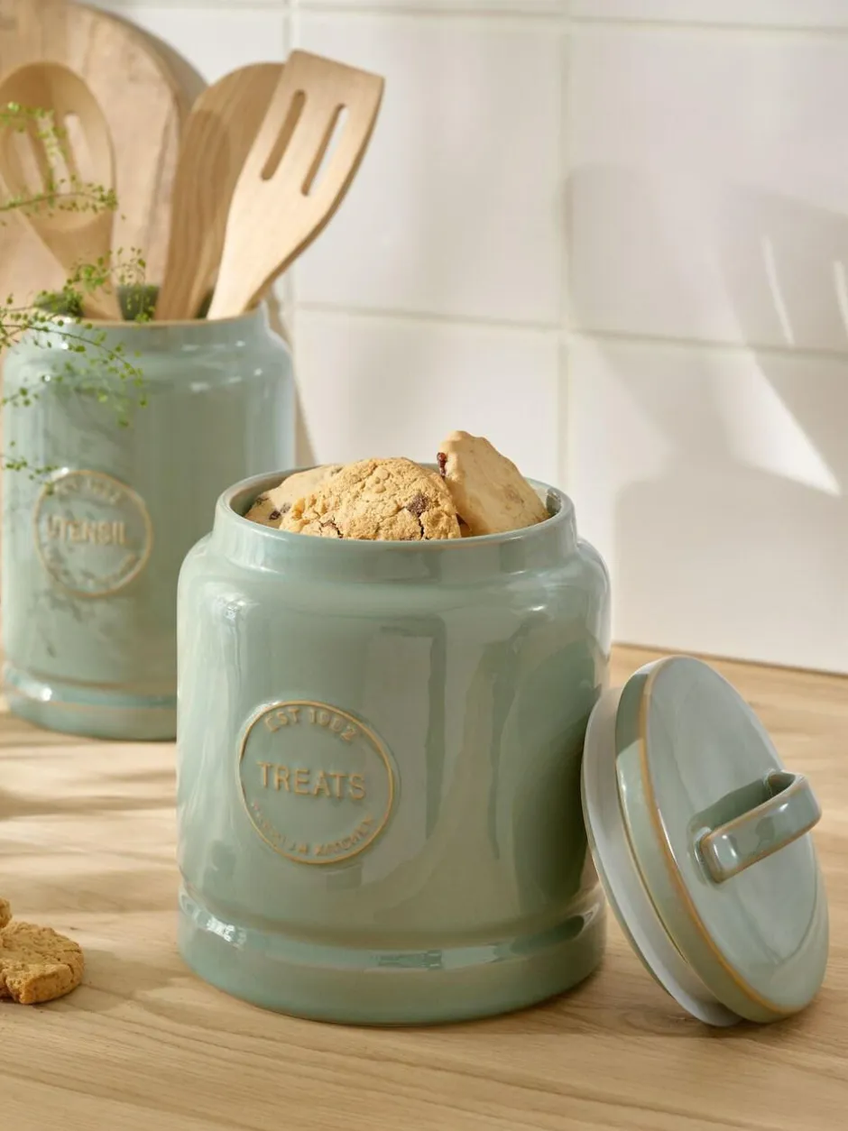 Next Country Badge Treat Storage Jar Sage Green Outlet