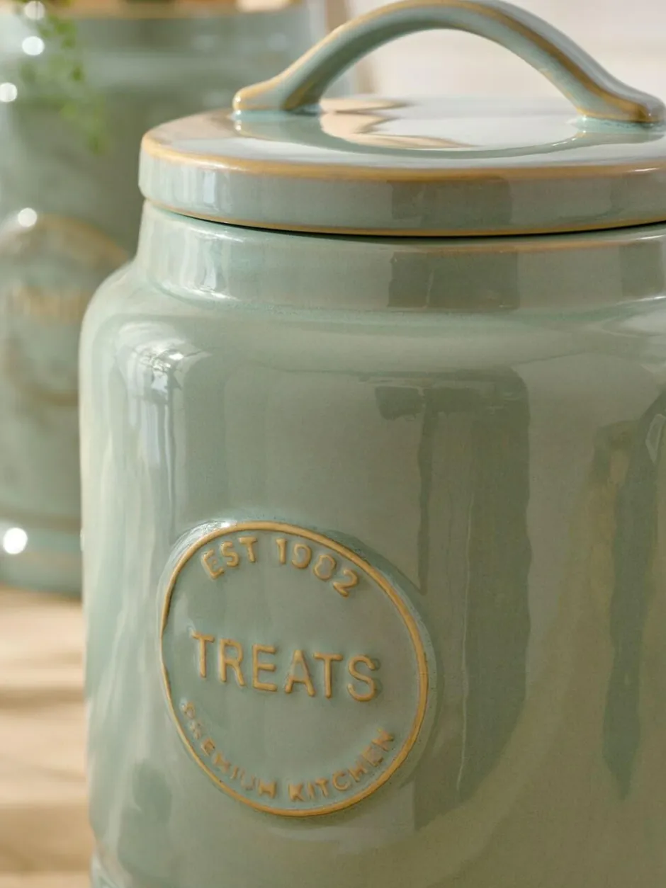 Next Country Badge Treat Storage Jar Sage Green Outlet