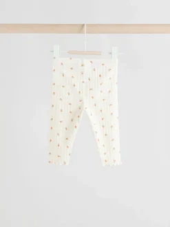 Next Sage Green/ Cream Ditsy Baby Frill Collar Sweater and Leggings 2 Piece Set (0mths-2yrs) New