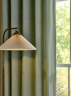 Next Fine Chenille Lined Eyelet Curtains Sage Green Discount